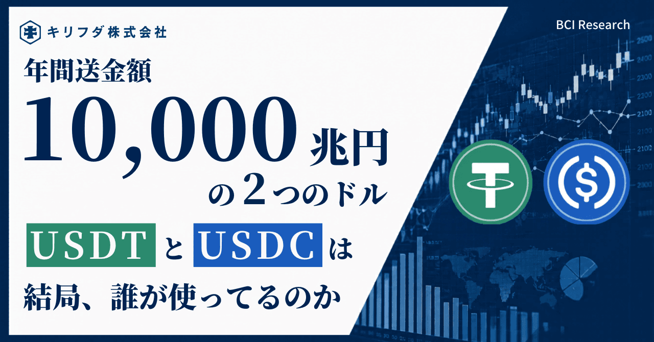 年間送金額10,000兆円の2つのドル。USDTとUSDCは結局、誰が使ってるのか | BCI Research